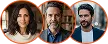 Avatars van tevreden Sensebroker AI gebruikers